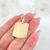 Dije Placa Rectangular Ovalada 1.7gr / 3.2cm / Oro Amarillo 18K