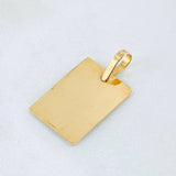 Dije Placa Rectangular 1.1gr / 2.5cm / Oro Amarillo 18K *