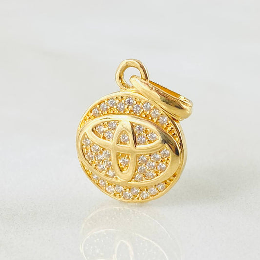 Dije Circulo Marca Automovil 2.35gr / 2.2cm / Oro Amarillo 18K