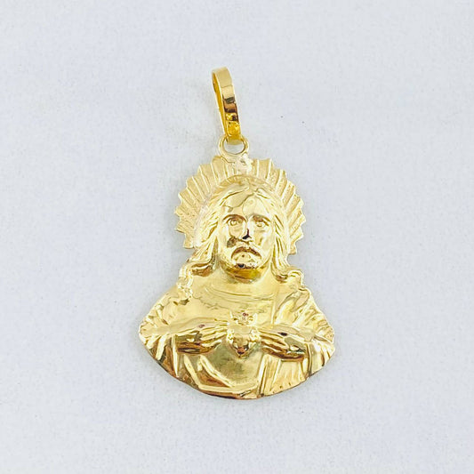 Dije Relieve Corazón de Jesús 0.9gr / 2.7cm / Oro Amarillo 18K
