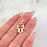 Dije Mano Hamsa 1.25gr / 2.4cm / Oro Amarillo 18K