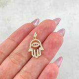 Dije Mano Hamsa 1.15gr / 2.4cm / Oro Amarillo 18K