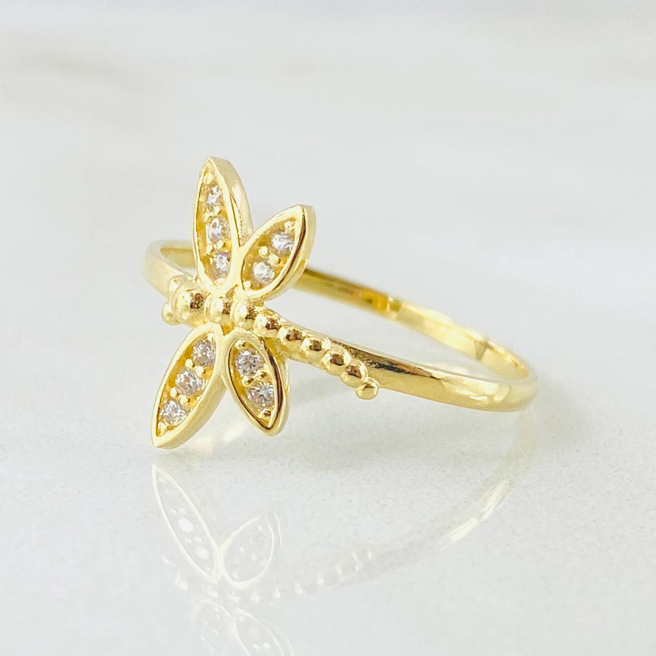 Anillo Libelula 1.65gr / T6 1/2 / Oro Amarillo 18K