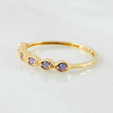 Anillo Linea de Ojos 1gr / T6 / Oro Amarillo 18K ©