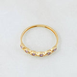 Anillo Linea de Ojos 1gr / T6 / Oro Amarillo 18K ©