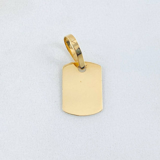 Dije Placa Rectangular Ovalada 0.6gr / 2cm / Oro Amarillo 18K ©