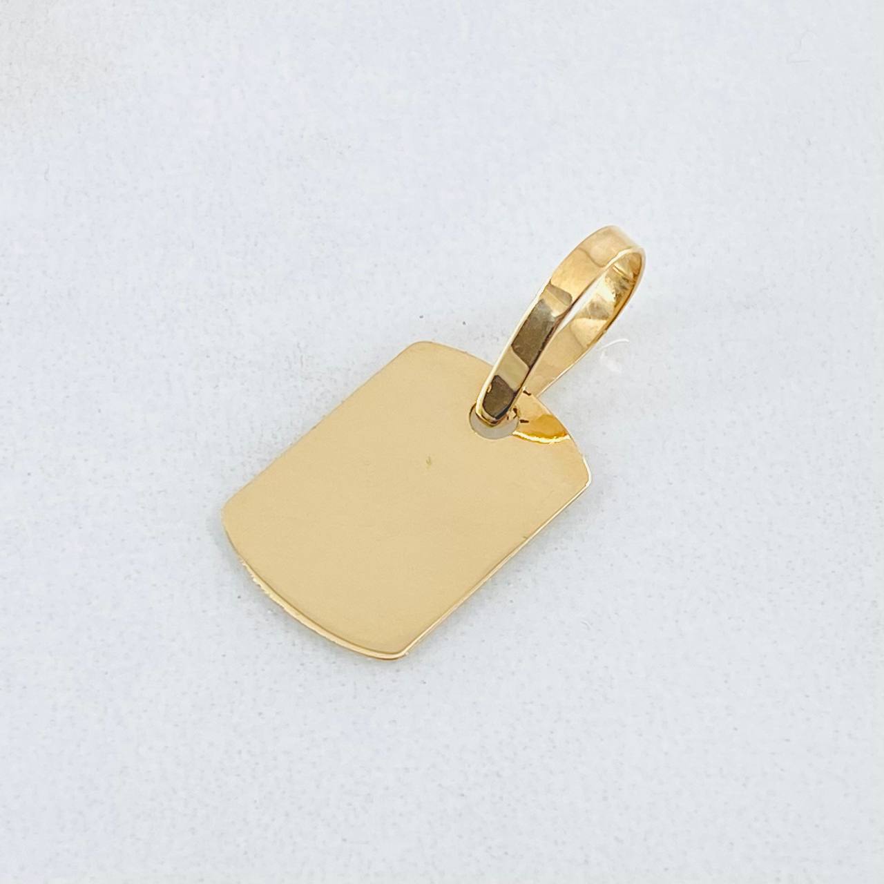 Dije Placa Rectangular Ovalada 0.6gr / 2cm / Oro Amarillo 18K ©