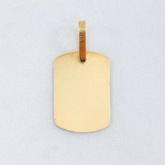 Dije Placa Rectangular Ovalada 0.8gr / 2.5cm / Oro Amarillo 18K *