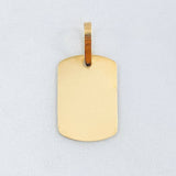 Dije Placa Rectangular Ovalada 0.85gr / 2.5cm / Oro Amarillo 18K *