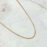 Cadena Plana 1.65gr / 40cm / +3 Oro 18K