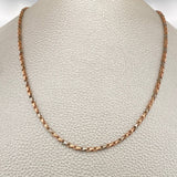 Cadena Rustica Espiga 10.65gr / 43.8cm / 1.65mm Dos Oros Blanco Rosa 18K %