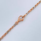 Cadena Rustica Espiga 10.65gr / 43.8cm / 1.65mm Dos Oros Blanco Rosa 18K %