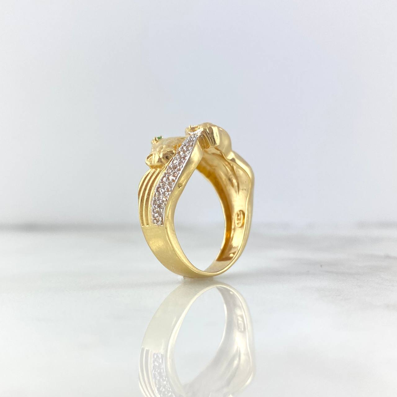 Anillo Caballos Bandera 8.65gr T9 Circones Blancos Verde Dos Oros Blanco Amarillo ©