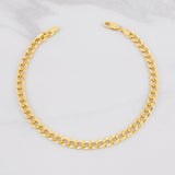 Tobillera Cubano 5.85g / 25cm / 5.5mm Oro Amarillo 18K