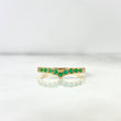 Anillo Tiara en V 2.15gr / T7 1/4 / Esmeraldas 25pts Oro Amarillo (Joya) ©