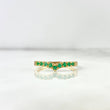 Anillo Tiara en V Escondido 2.05gr T6 3/4 Esmeraldas 25pts Oro Amarillo (Joya)*