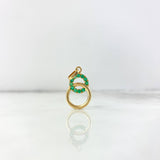 Dije Aros Superpuesto 1.5gr / 2.5cm / Esmeraldas 36pts Oro Amarillo (Joya) ©