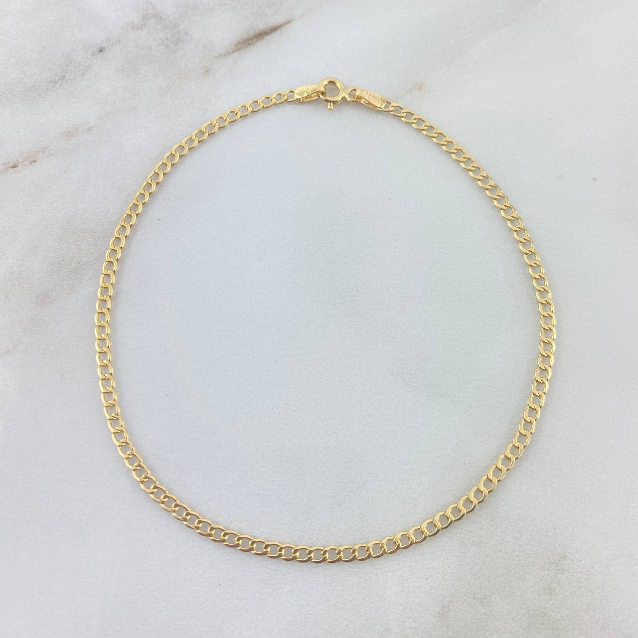 Tobillera Cubana 1.3gr / 24cm / 2.5mm Oro Amarillo +1 *