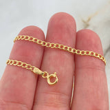 Tobillera Cubana 1.3gr / 24cm / 2.5mm Oro Amarillo +1