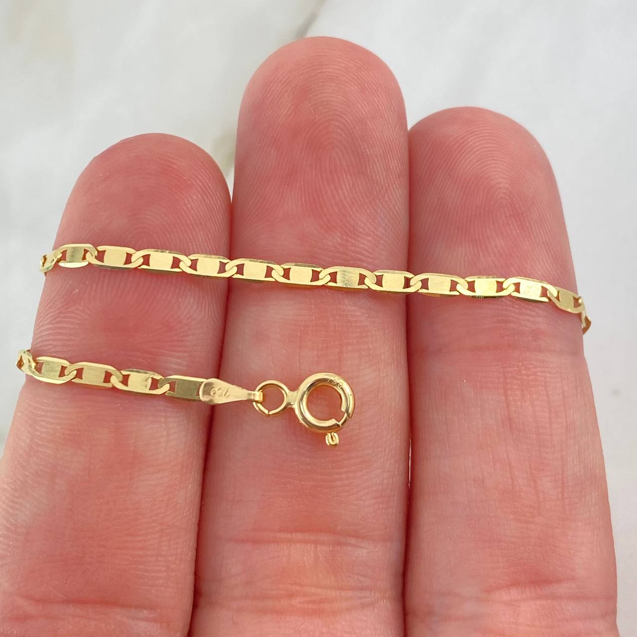 Pulso Plana 1.35gr / 19cm / 2mm Oro Amarillo +3 *