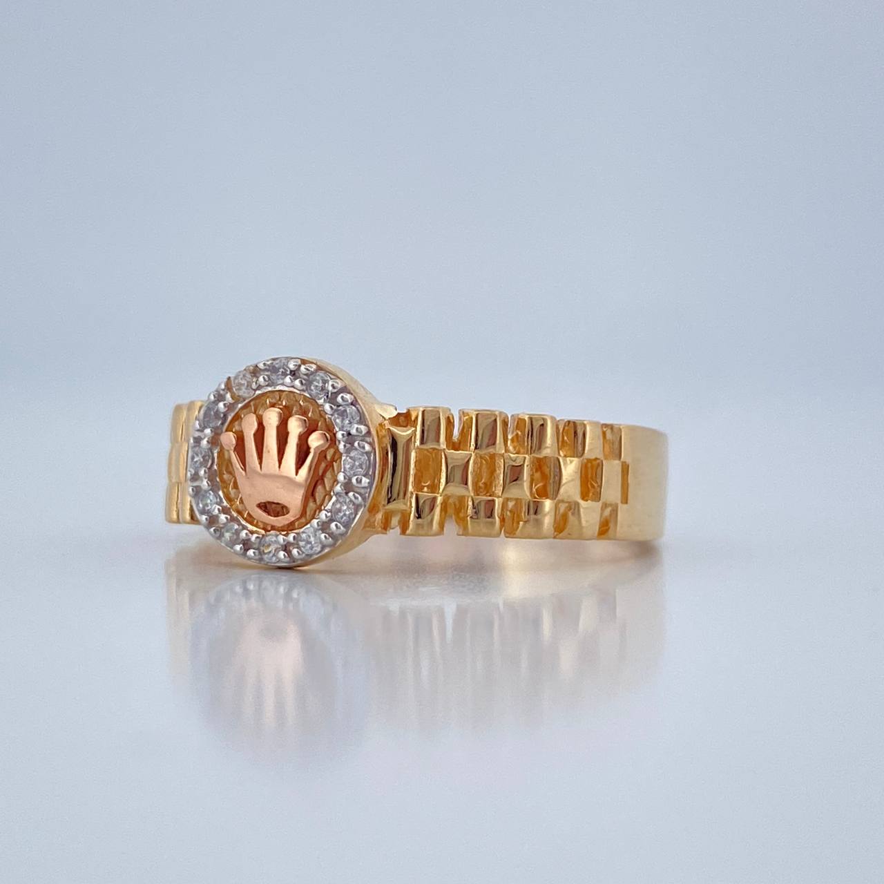 Anillo Correa corona Rx 3.5gr / T7 1/2 / Tres Oros 18K %