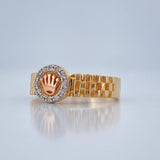 Anillo Correa corona Rx 3.5gr / T7 1/2 / Tres Oros 18K %