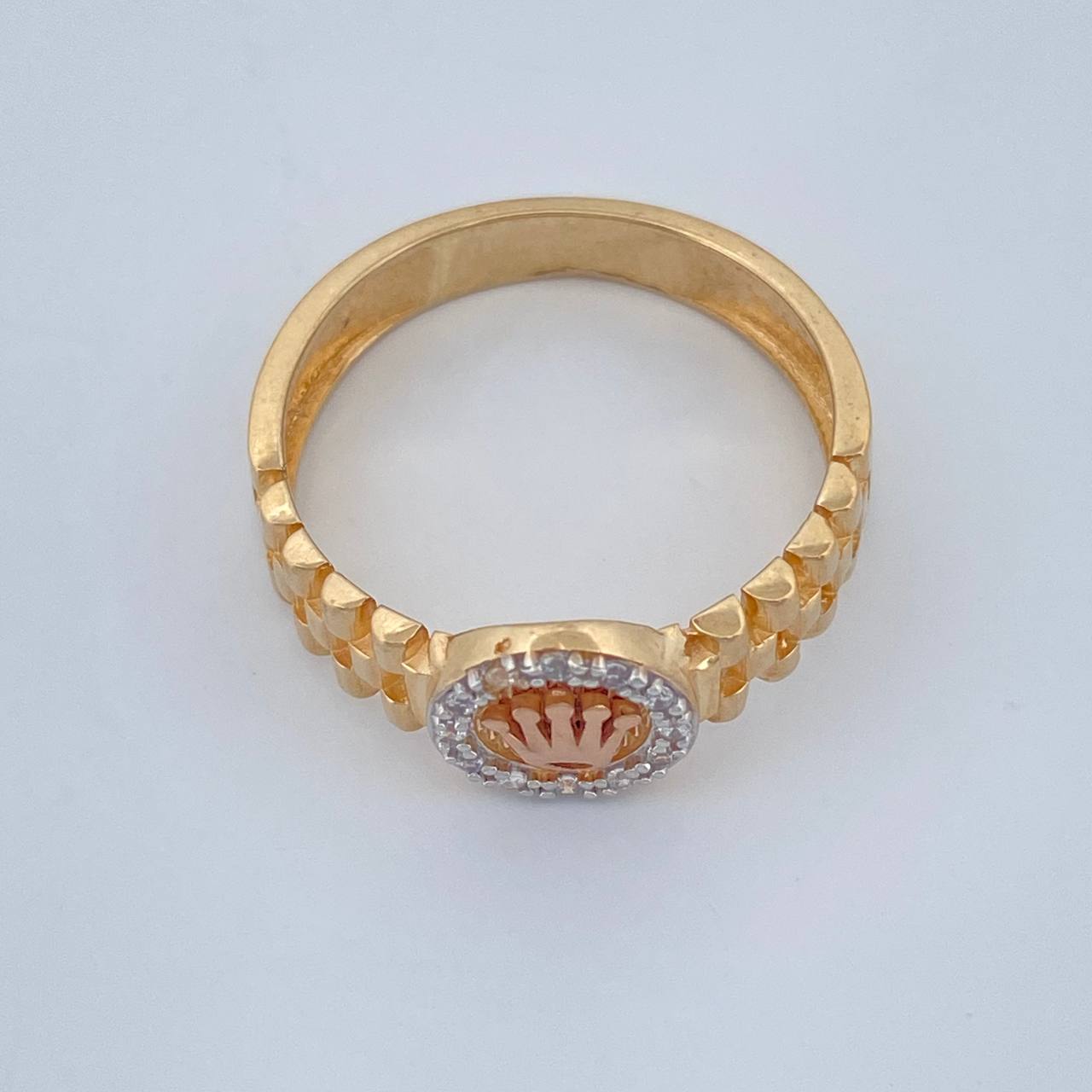 Anillo Correa corona Rx 3.5gr / T7 1/2 / Tres Oros 18K %