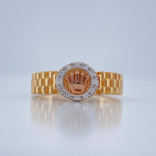 Anillo Correa corona Rx 3.5gr / T7 1/2 / Tres Oros 18K %