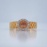 Anillo Correa corona Rx 3.5gr / T7 1/2 / Tres Oros 18K %