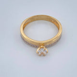 Anillo Solitario Churumbela 2.35gr / T6 / Dos Oros Amarillo Blanco 18K %