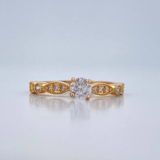 Anillo Solitario Olas Cruzadas 1.8gr / T6 1/4 / Oro Amarillo 18K %