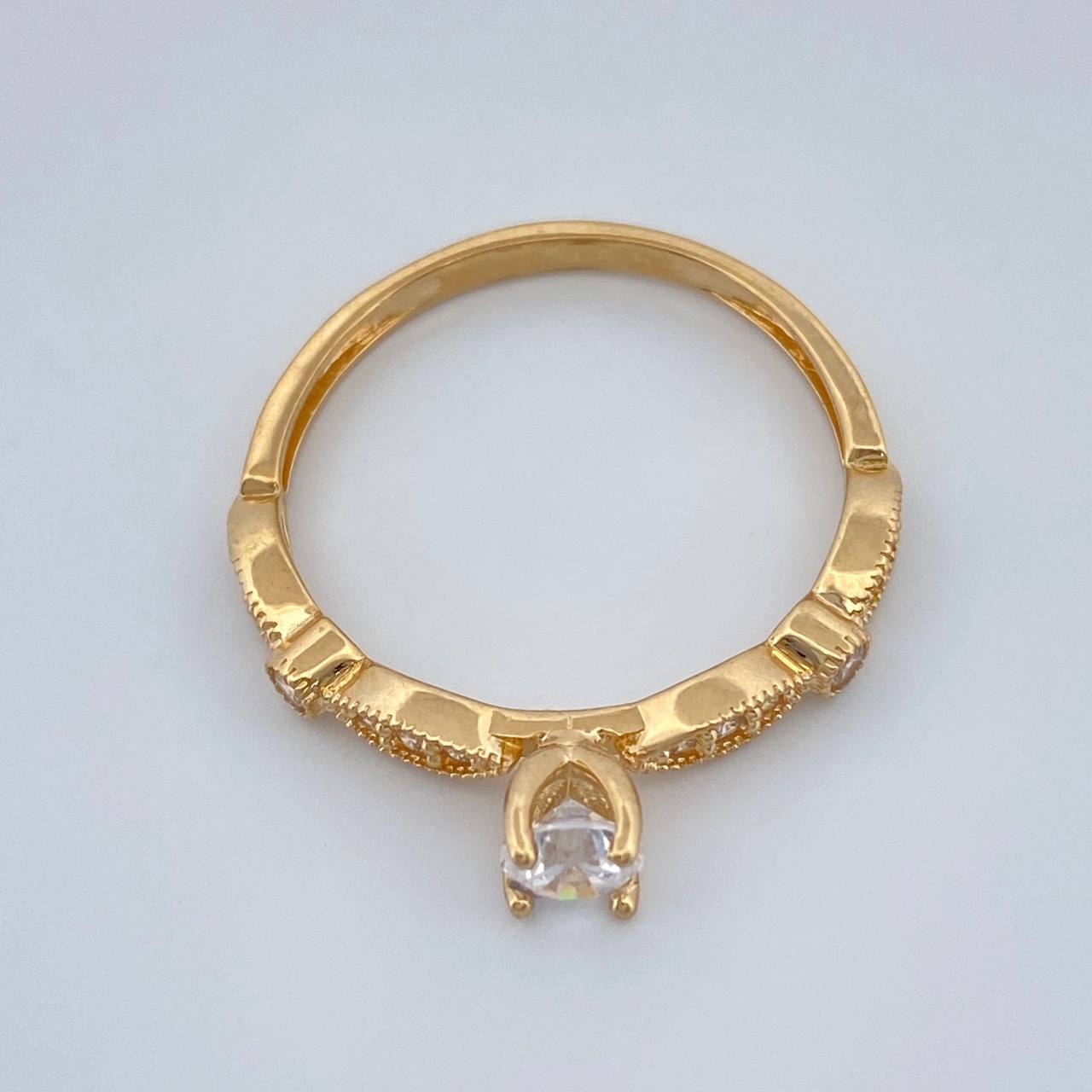 Anillo Solitario Olas Cruzadas 1.8gr / T6 1/4 / Oro Amarillo 18K %