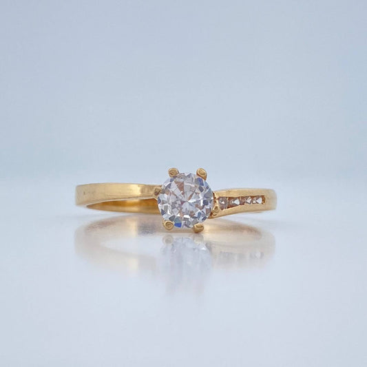 Anillo Solitario Linea Invertida 2.75gr / T7 1/4 / Oro Amarillo 18K %