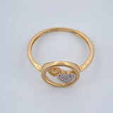 Anillo Corazones 1.55gr / T5 3/4 / Dos Oros Amarillo Blanco 18K %