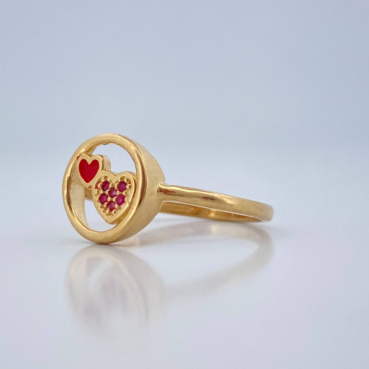 Anillo Corazones 2gr / T6 1/4 / Oro Amarillo 18K %