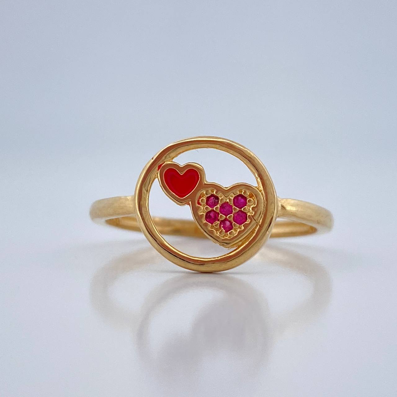 Anillo Corazones 2gr / T6 1/4 / Oro Amarillo 18K %