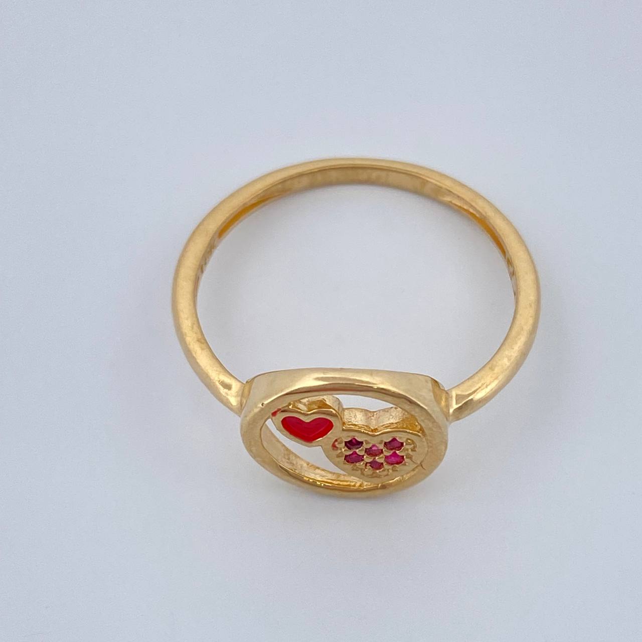 Anillo Corazones 2gr / T6 1/4 / Oro Amarillo 18K %