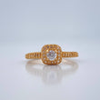 Anillo Halo Cuadrado 2.4gr / T6 1/4 / Oro Amarillo 18K %
