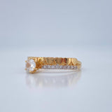 Anillo Churumbela Corazones 2.3gr / T6 1/2 / Dos Oros Amarillo Blanco 18K %