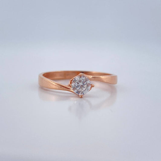 Anillo Solitario Linea Invertida 1.35gr / T6 1/4 / Oro Rosa 18K %