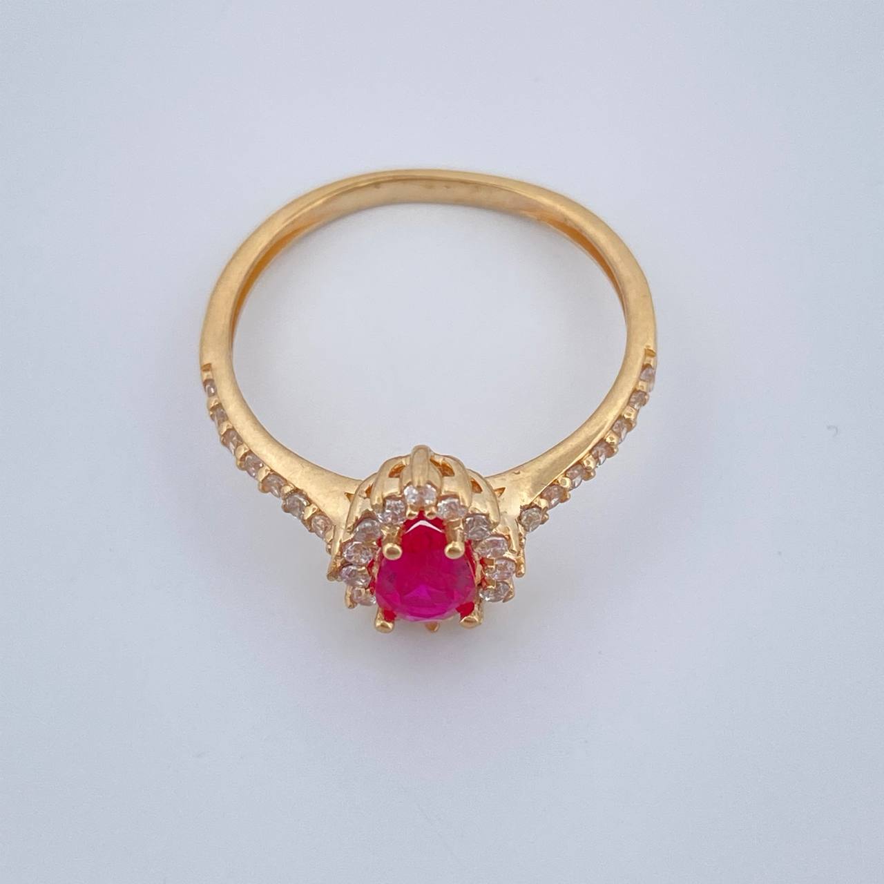 Anillo Halo Gota 2.25gr / T6 1/2 / Oro Amarillo 18K %