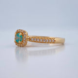 Anillo Halo Cuadrado 2.25gr / T7 1/2 / Oro Amarillo 18K %