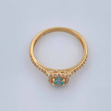 Anillo Halo Cuadrado 2.25gr / T7 1/2 / Oro Amarillo 18K %