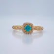 Anillo Halo Cuadrado 2.25gr / T7 1/2 / Oro Amarillo 18K %