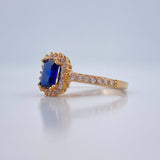 Anillo Halo Rectangular 2.5gr / T6 1/4 / Oro Amarillo 18K %