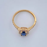 Anillo Halo Rectangular 2.5gr / T6 1/4 / Oro Amarillo 18K %