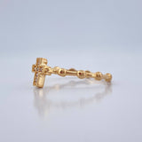 Anillo Cruz Esferas 1.75gr / T7 1/2 / Oro Amarillo 18K %