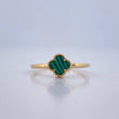 Anillo Trebol Malaquita Verde 1.15 g / T5 1/2 Oro Amarillo 18K