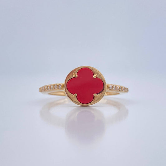 Anillo Trebol 2.45gr / T8 / Oro Amarillo Nac.Esp. 18K %