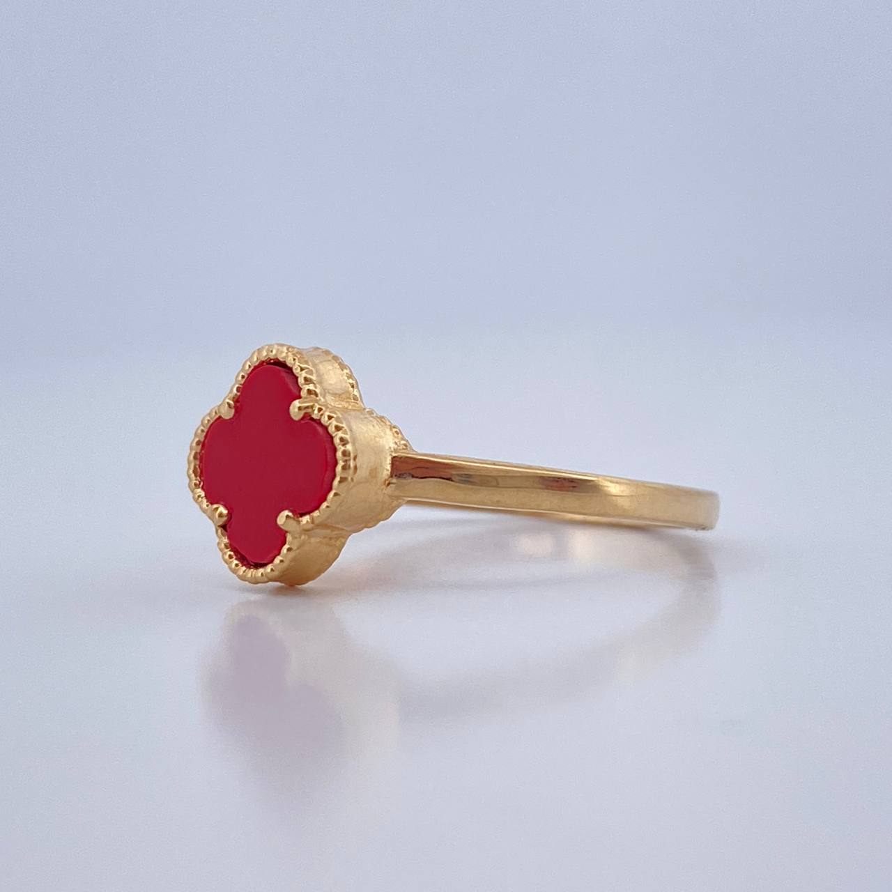 Anillo Trebol Solitario 1.9gr / T7 1/4 / Oro Amarillo Nac.Esp. 18K %